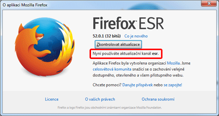 Mozilla Firefox ESR - O aplikaci